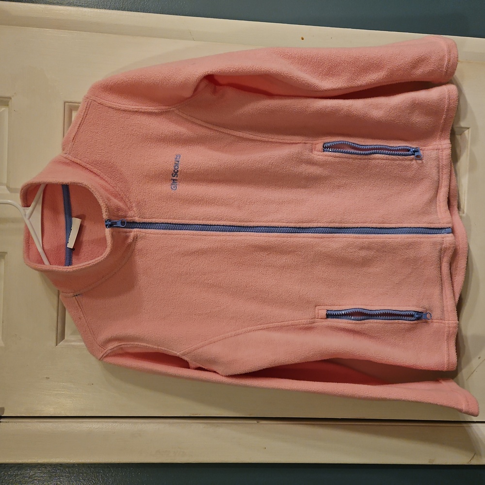 Pink Fleece Jacket with Purple Details